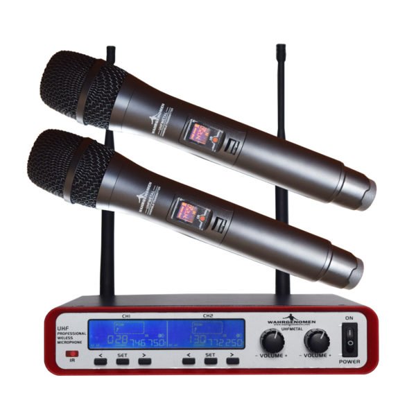UHFMETAL Micrófonos Inalámbricos UHF set dual IR con cable y estuche logo1