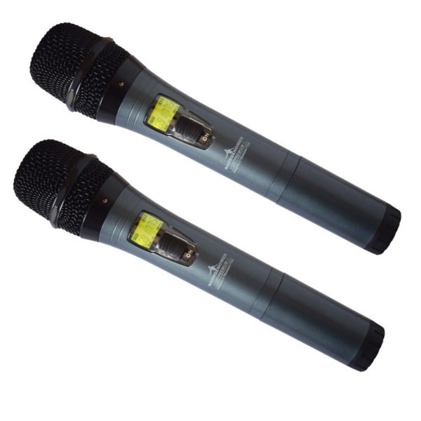 UHFPREMIUM Micrófonos Inalámbricos UHF set dual IR con cable y estuche case receptor micros