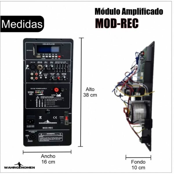 MOD-REC Modulo Amplificado Bluetooth/USB Recargable 250W