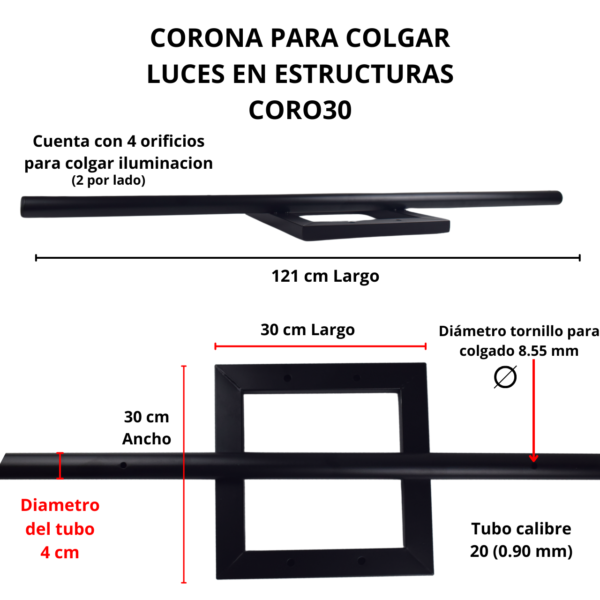 CORO30 Corona Para Perimetral Dj Soporte Iluminación 30x30