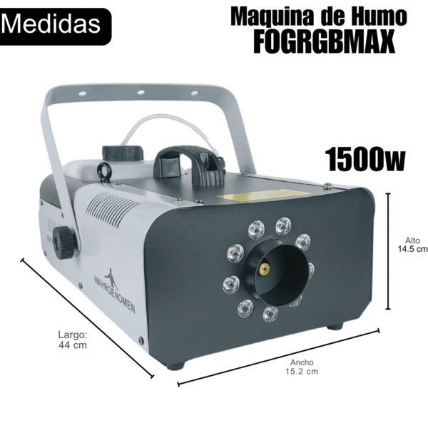 FOGRGBMAX Maquina de humo 1500w inalámbrica leds RGB