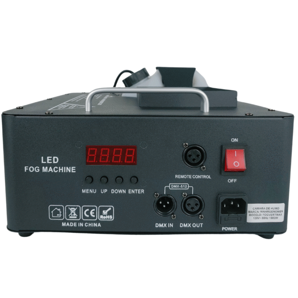 FOGVERTMAX Maquina de humo Vertical 1500w leds RGB inalámbrica/DMX